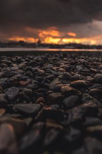 Preview wallpaper stones, beach, dark, twilight