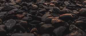 Preview wallpaper stones, beach, dark, twilight