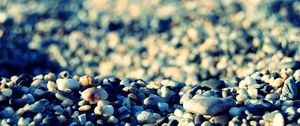 Preview wallpaper stones, beach, pebble, shadows, gray