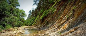 Preview wallpaper stones, beach, river, mountains