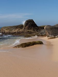 Preview wallpaper stones, beach, sand, shore, sea