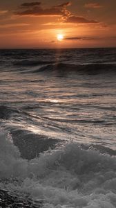 Preview wallpaper stones, beach, sea, sun, sunset