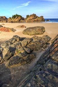 Preview wallpaper stones, blocks, coast, sand, sea