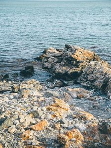 Preview wallpaper stones, blocks, shore, sea