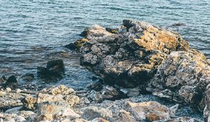 Preview wallpaper stones, blocks, shore, sea