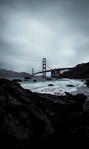 Preview wallpaper stones, bridge, sea, coast, promontory