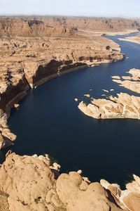 Preview wallpaper stones, canyons, river, desert