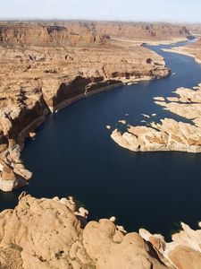 Preview wallpaper stones, canyons, river, desert