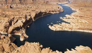 Preview wallpaper stones, canyons, river, desert