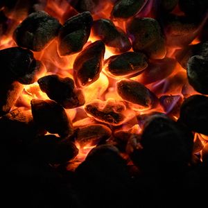 Preview wallpaper stones, coals, fire, hot, shadows, dark