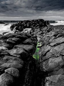 Preview wallpaper stones, coast, ocean, rocks, waves