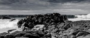 Preview wallpaper stones, coast, ocean, rocks, waves