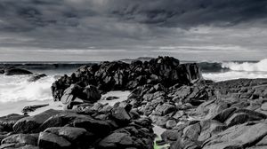 Preview wallpaper stones, coast, ocean, rocks, waves