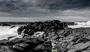 Preview wallpaper stones, coast, ocean, rocks, waves