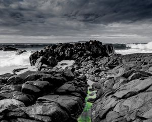 Preview wallpaper stones, coast, ocean, rocks, waves