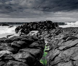 Preview wallpaper stones, coast, ocean, rocks, waves