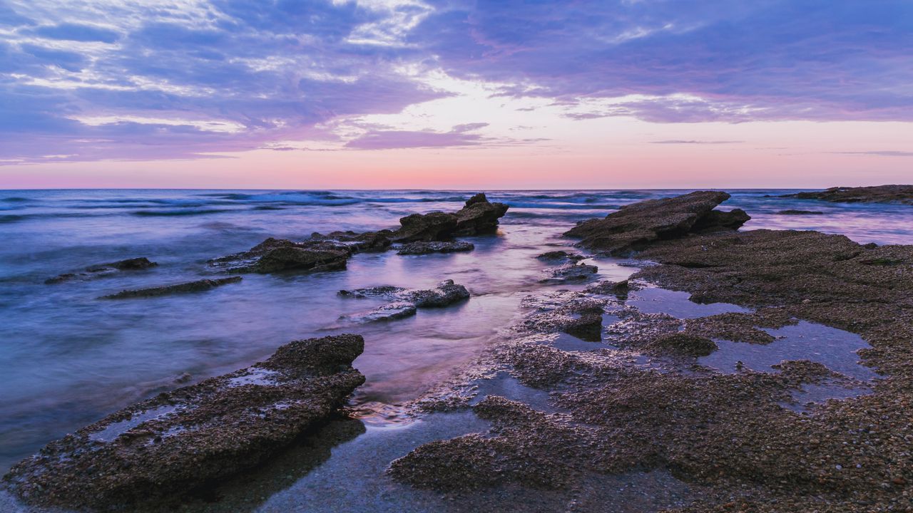 Wallpaper stones, coast, rocks, sea, horizon