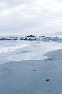 Preview wallpaper stones, coast, sea, surf, horizon