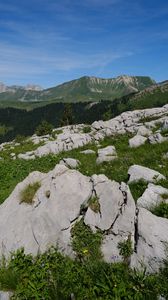 Preview wallpaper stones, crannies, mountains, sky, landscape