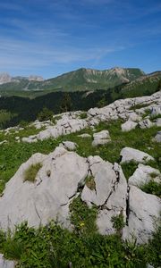 Preview wallpaper stones, crannies, mountains, sky, landscape
