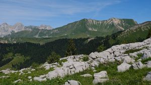 Preview wallpaper stones, crannies, mountains, sky, landscape