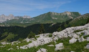 Preview wallpaper stones, crannies, mountains, sky, landscape