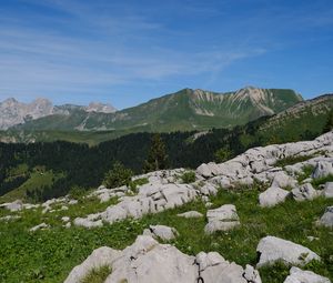 Preview wallpaper stones, crannies, mountains, sky, landscape