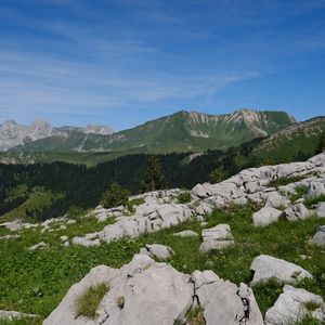 Preview wallpaper stones, crannies, mountains, sky, landscape