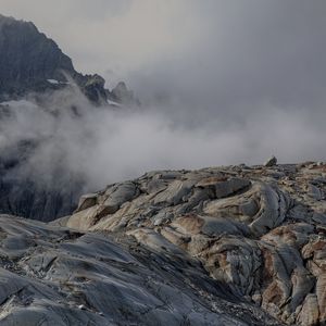 Preview wallpaper stones, cranny, relief, fog