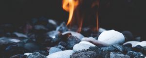 Preview wallpaper stones, fire, flame, burn
