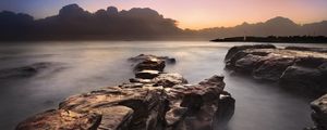 Preview wallpaper stones, fog, water
