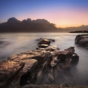 Preview wallpaper stones, fog, water