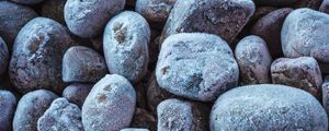 Preview wallpaper stones, frost, macro, texture, gray