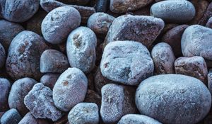 Preview wallpaper stones, frost, macro, texture, gray