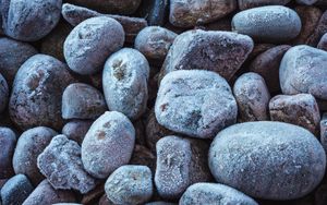 Preview wallpaper stones, frost, macro, texture, gray