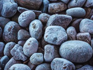 Preview wallpaper stones, frost, macro, texture, gray