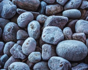 Preview wallpaper stones, frost, macro, texture, gray