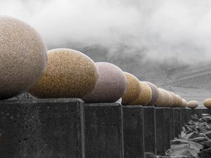 Preview wallpaper stones, granite, mountains, fog