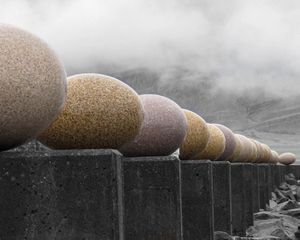 Preview wallpaper stones, granite, mountains, fog