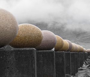 Preview wallpaper stones, granite, mountains, fog