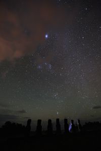 Preview wallpaper stones, idols, night, stars, dark