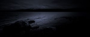 Preview wallpaper stones, lake, night, dark