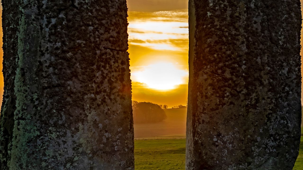 Wallpaper stones, megalith, sunset, stonehenge, england