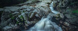 Preview wallpaper stones, moss, waterfall, nature