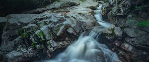 Preview wallpaper stones, moss, waterfall, nature