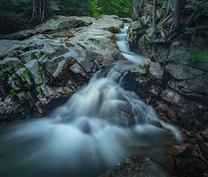 Preview wallpaper stones, moss, waterfall, nature