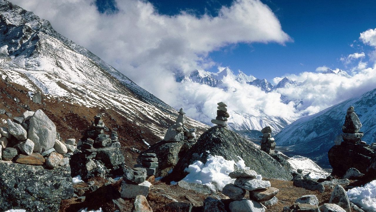 Wallpaper stones, mountains, balance, height, himalayas, nepal