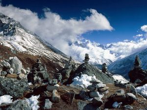 Preview wallpaper stones, mountains, balance, height, himalayas, nepal