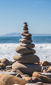 Preview wallpaper stones, pebbles, balance, beach