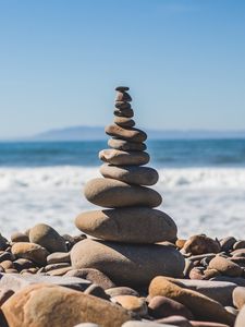Preview wallpaper stones, pebbles, balance, beach